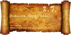 Kubicza Terézia névjegykártya